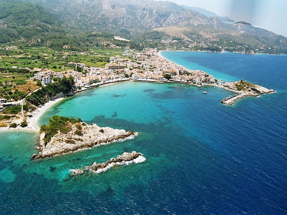 Kokkari Samos panoramic view of Kokkari Samos Greece